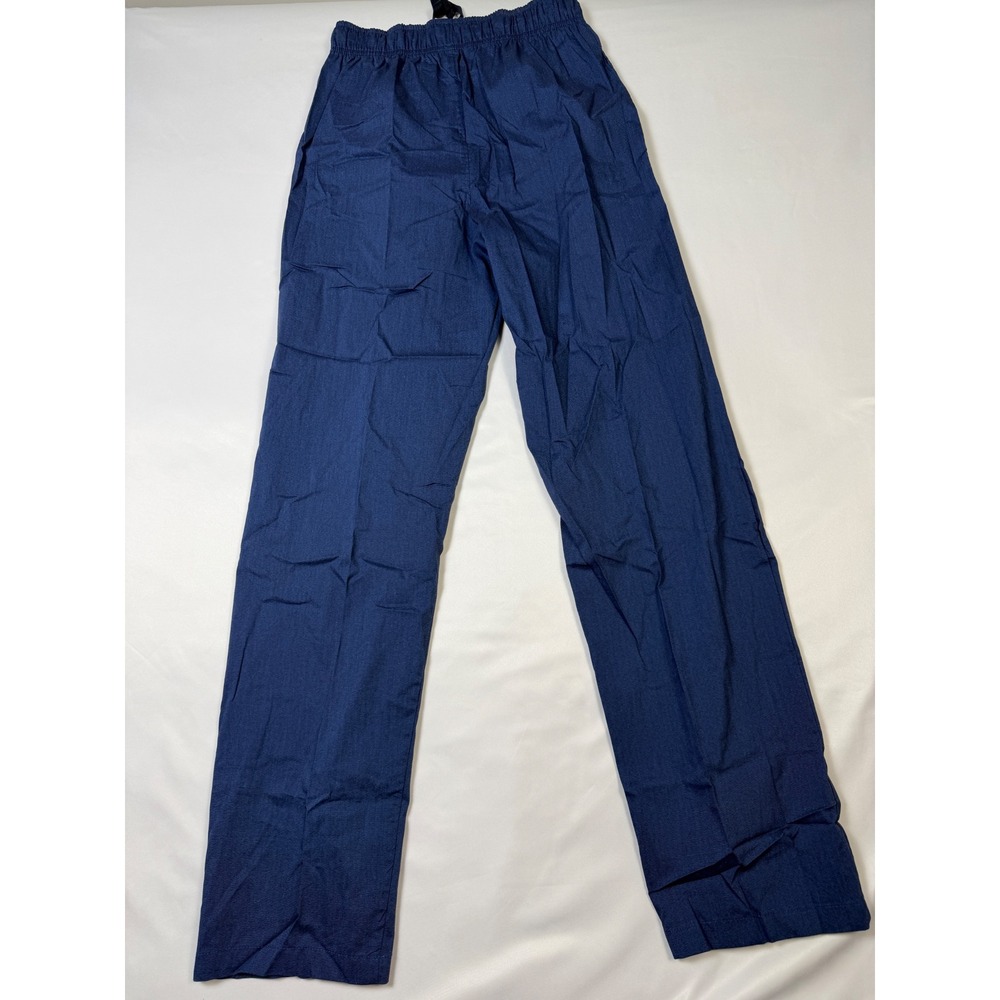 Hanes Mens Stretch Woven Sleep Pant Navy‎ Blue Elastic Drawstring Button Fly S - Picture 8 of 8